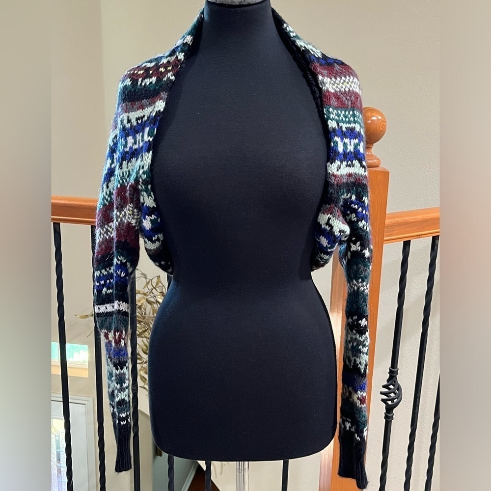 FREE PEOPLE FAIRISLE CARNIVAL SWEATER SHRUG, WOMEN SIZE M
